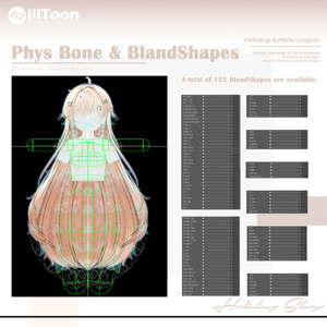 【19 avatars】【VRChat Hair】Flatbangs Butterfly Longhair 缩略图 14