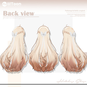 【19 avatars】【VRChat Hair】Flatbangs Butterfly Longhair 缩略图 13