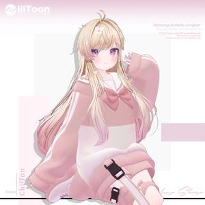 【19 avatars】【VRChat Hair】Flatbangs Butterfly Longhair 缩略图 25