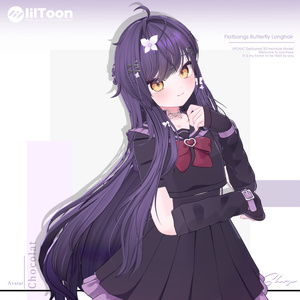 【19 avatars】【VRChat Hair】Flatbangs Butterfly Longhair 缩略图 22