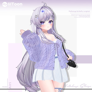 【19 avatars】【VRChat Hair】Flatbangs Butterfly Longhair 缩略图 29