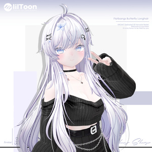 【19 avatars】【VRChat Hair】Flatbangs Butterfly Longhair 缩略图 31