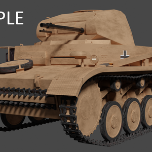 旧ドイツ軍・二号戦車・3DCGモデル