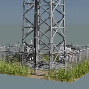 base station and fence/基地局とフェンス/3DCGモデル/blender