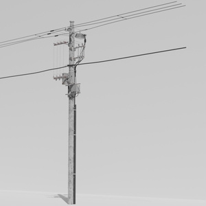 電柱2種類/power pole・2 patterns/3DCGモデル/blender
