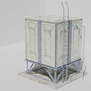 マンションとかにありそうな貯水槽/blender/3D