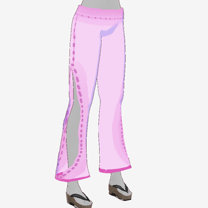 pink slit pants