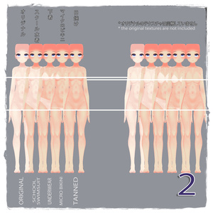 「狐雪」肌テクスチャパック 「Summer Body Textures Pack for Koyuki」