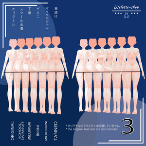 「卯月」肌テクスチャパック 「Summer Body Textures Pack for Uzuki」 缩略图 3