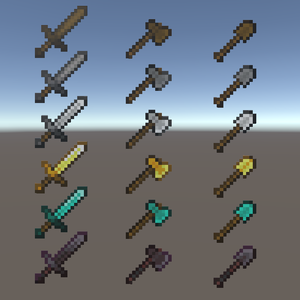 【3Dモデル】 Minecraft Tools And Weapons