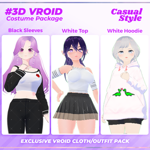 3D VRoid Outfit Pack Everyday Casual Fashion for VRoid Models | VTuber Clothes, VRoid Studio, Virtual Fashion