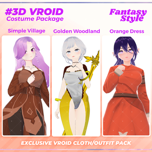 3D VRoid Fantasy Outfit Pack Magical & Elegant Clothes for VRoid Models | Fantasy Dress VRoid, VRoid Dress, VRoid Street Fashion
