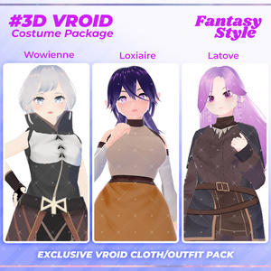 3D VRoid Fantasy Girl Outfit Pack Enchanted & Elegant Dresses for VRoid Models | VRoid Dress, VRoid Clothes, VRoid Fashion