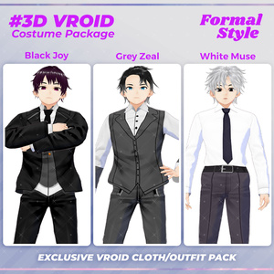 3D VRoid Formal Male Outfit Pack Elegant Suits & Classy Attire for VRoid Models | VRoid Clothes, VRoid Business, VRoid Fashion