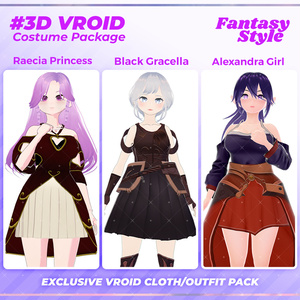 3D VRoid Outfit Pack Fantasy Style Royal & Adventurer Costumes for VRoid Models | VRoid Clothes, VRoid Costume, VRoid Fashion