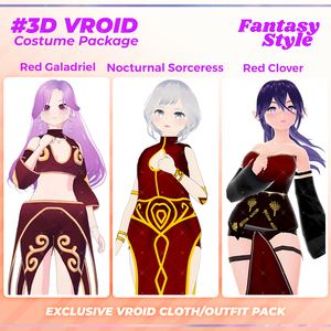 3D VRoid Outfit Pack Fantasy Style Enchanted Sorceress & Royal Attire for VRoid Models | VRoid Clothes, VRoid Costume, VRoid Fashion