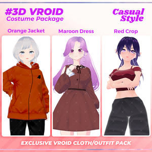 3D VRoid Outfit Pack Casual Style Trendy & Streetwear Clothes for VRoid Models | VRoid Clothes, VRoid Costume, VRoid Fashion