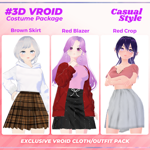 3D VRoid Outfit Pack Casual Style Chic & Cozy Fashion for VRoid Models | VRoid Clothes, VRoid Costume, VRoid Fashion