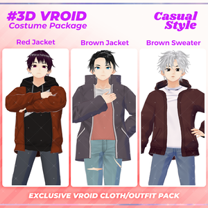 3D VRoid Outfit Pack Casual Style Cozy & Stylish Male Fashion for VRoid Models | VRoid Clothes, VRoid Costume, VRoid Fashion