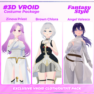 3D VRoid Outfit Pack Fantasy Style Holy & Mystic Priestess Costumes for VRoid Models | VRoid Clothes, VRoid Costume, VRoid Fashion