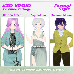 3D VRoid Outfit Pack Formal Style Elegant & Professional Dresses for VRoid Models | VRoid Clothes, VRoid Costume, VRoid Fashion