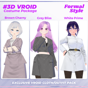 3D VRoid Outfit Pack Formal Style Elegant Businesswear & Professional Attire for VRoid Models | VRoid Clothes, VRoid Suit, VRoid Fashion