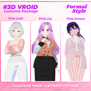 3D VRoid Outfit Pack Elegant & Soft Pink Formal Wear for VRoid Models | VRoid Clothes, VRoid Costume, VRoid Fashion