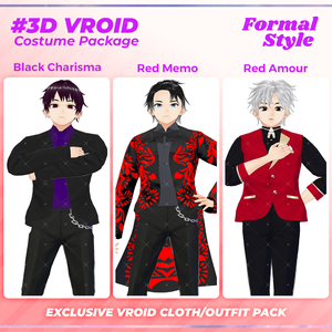 3D VRoid Outfit Pack Bold & Charismatic Red and Black Formal Suits for VRoid Models | VRoid Clothes, VRoid Costume, VRoid Fashion