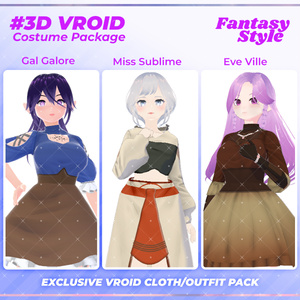 3D VRoid Outfit Pack Enchanting Fantasy Dresses for VRoid Models | VRoid Clothes, VRoid Costume, VRoid Fantasy Fashion