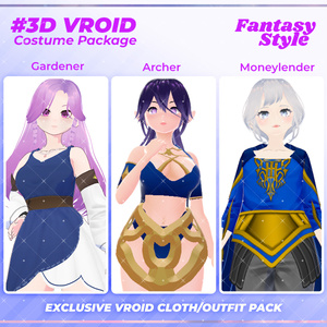 3D VRoid Outfit Pack Medieval Fantasy Attire for VRoid Models | VRoid Clothes, VRoid Costume, VRoid RPG Fashion