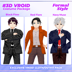 3D VRoid Outfit Pack Stylish & Versatile Formal Wear for VRoid Models | VRoid Clothes, VRoid Costume, VRoid Business Fashion