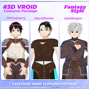 3D VRoid Outfit Pack Warrior & Adventurer Fantasy Clothes for VRoid Models | VRoid Clothes, VRoid Costume, VRoid RPG Fashion