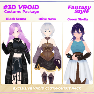 3D VRoid Outfit Pack Dark & Mystic Fantasy Clothes for VRoid Models | VRoid Clothes, VRoid Costume, VRoid Fashion