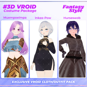 3D VRoid Outfit Pack Enchanted Fantasy Attire for VRoid Models | VRoid Clothes, VRoid Mystic Fashion, VRoid RPG Costume