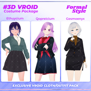 3D VRoid Outfit Pack Stylish Formal Wear for VRoid Models | VRoid Clothes, VRoid Business Fashion, VRoid Professional Attire