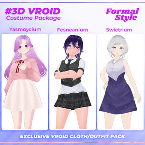 3D VRoid Outfit Pack Elegant & Cute Formal Wear for VRoid Models | VRoid Clothes, VRoid School Uniform, VRoid Office Attire