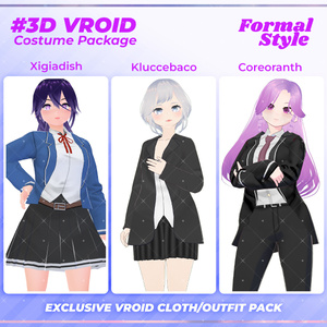 3D VRoid Outfit Pack Stylish & Professional Formal Wear for VRoid Models | VRoid Clothes, VRoid Business Attire, VRoid School Uniform