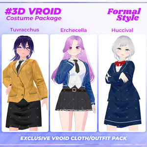 3D VRoid Outfit Pack Professional & Academy Formal Wear for VRoid Models | VRoid Clothes, VRoid Suit, VRoid School Uniform, VRoid Business Attire