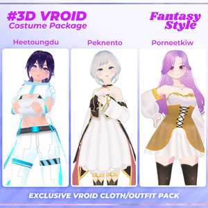 3D VRoid Outfit Pack Fantasy Kingdom & Magical Attire for VRoid Models | VRoid Clothes, VRoid Fantasy Wear, VRoid Enchanted Dress, VRoid Sorcerer Robe