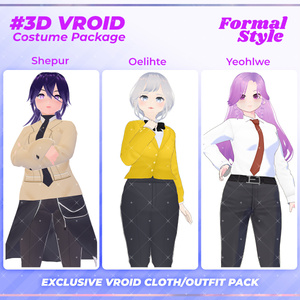 3D VRoid Outfit Pack Stylish Business Suits & Ties for VRoid Models | VRoid Clothes, VRoid Professional Attire, VRoid Executive Wear, VRoid Formal Fashion