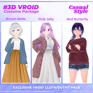 3D VRoid Outfit Pack Cozy & Stylish Casual Wear for VRoid Models | VRoid Clothes, VRoid Fashion, VRoid Custom Outfit
