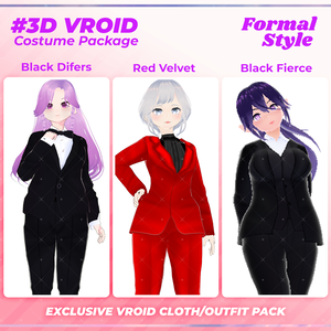 3D VRoid Outfit Pack Elegant & Powerful Formal Suits for VRoid Models | VRoid Clothes, VRoid Business Fashion, VRoid Suit Outfit