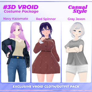 3D VRoid Outfit Pack Trendy & Comfortable Casual Wear for VRoid Models | VRoid Clothes, VRoid Casual Fashion, VRoid Everyday Outfit