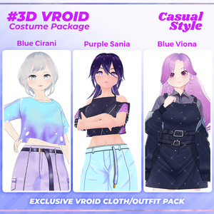 3D VRoid Outfit Pack Stylish & Modern Casual Wear for VRoid Models | VRoid Clothes, VRoid Trendy Fashion, VRoid Streetwear