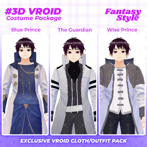 3D VRoid Outfit Pack Fantasy Prince & Guardian Attire for VRoid Models | VRoid Clothes, VRoid Costume, VRoid Fashion