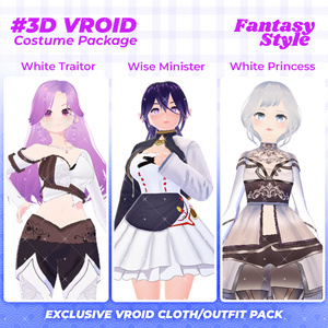 3D VRoid Outfit Pack Elegant Fantasy Royal & Warrior Attire for VRoid Models | VRoid Clothes, VRoid Costume, VRoid Fashion