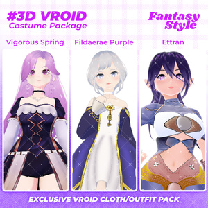 3D VRoid Outfit Pack Enchanted Sorceress & Mystic Priestess Costumes for VRoid Models | VRoid Clothes, VRoid Costume, VRoid Fashion