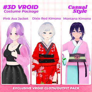 3D VRoid Outfit Pack Elegant Kimono & Modern Casual Jackets for VRoid Models | VRoid Clothes, VRoid Costume, VRoid Fashion