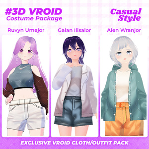 3D VRoid Outfit Pack Trendy & Relaxed Casual Clothes for VRoid Models | VRoid Clothes, VRoid Costume, VRoid Fashion