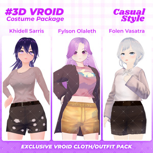 3D VRoid Outfit Pack Trendy & Casual Streetwear for VRoid Models | VRoid Clothes, VRoid Costume, VRoid Fashion